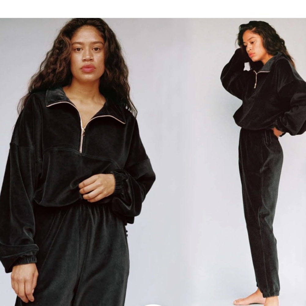 Gil Rodriguez Diana Half-zip Velour Sweatshirt